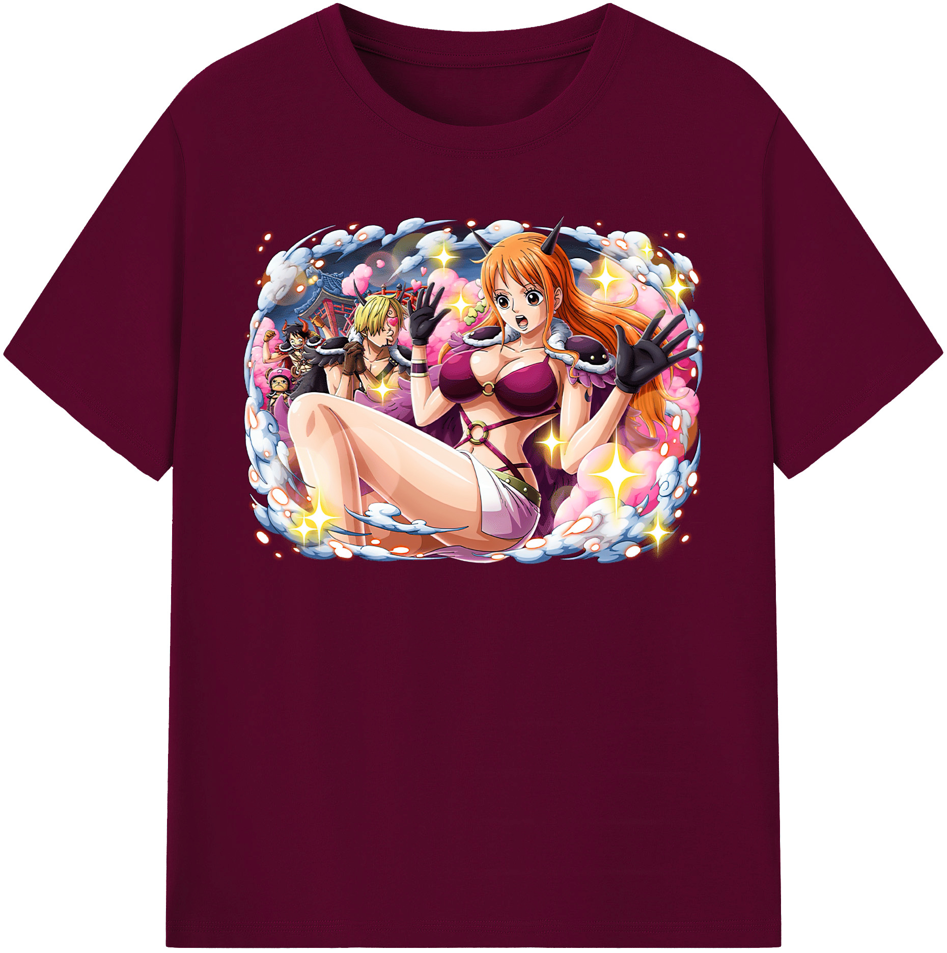 （画像用） ワンピース ナミ ONE PIECE Nami レディースカジュアルプリントTシャツ（綿100％）